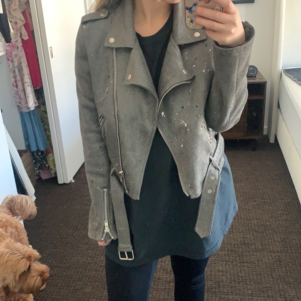 Grey Motorcycle Jacket